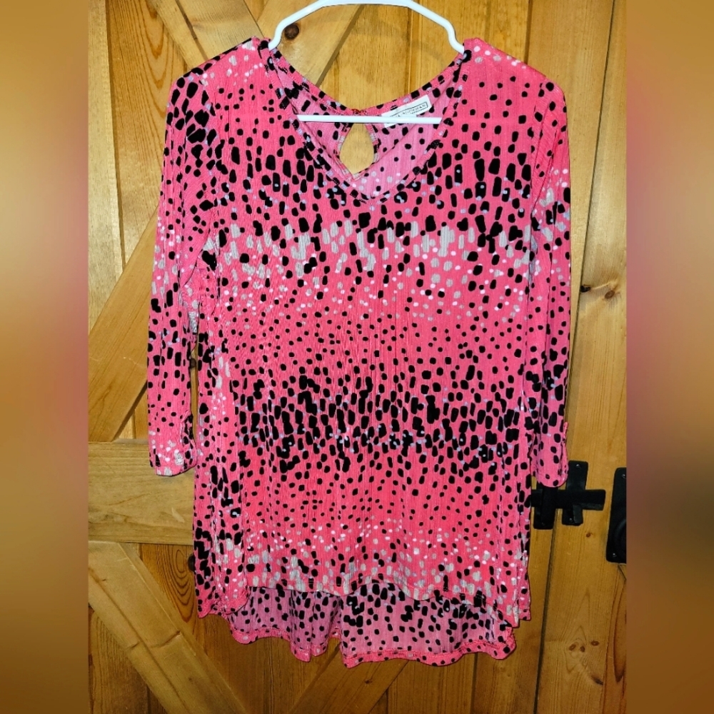 Dana Buchanan pink & black top Sz M - Picture 1 of 5